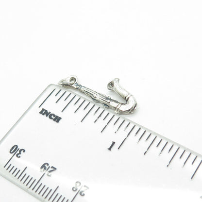 925 Sterling Silver Vintage Saxophone Musical Instrument Charm Pendant