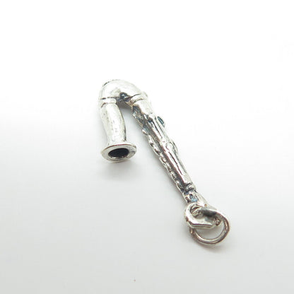 925 Sterling Silver Vintage Saxophone Musical Instrument Charm Pendant