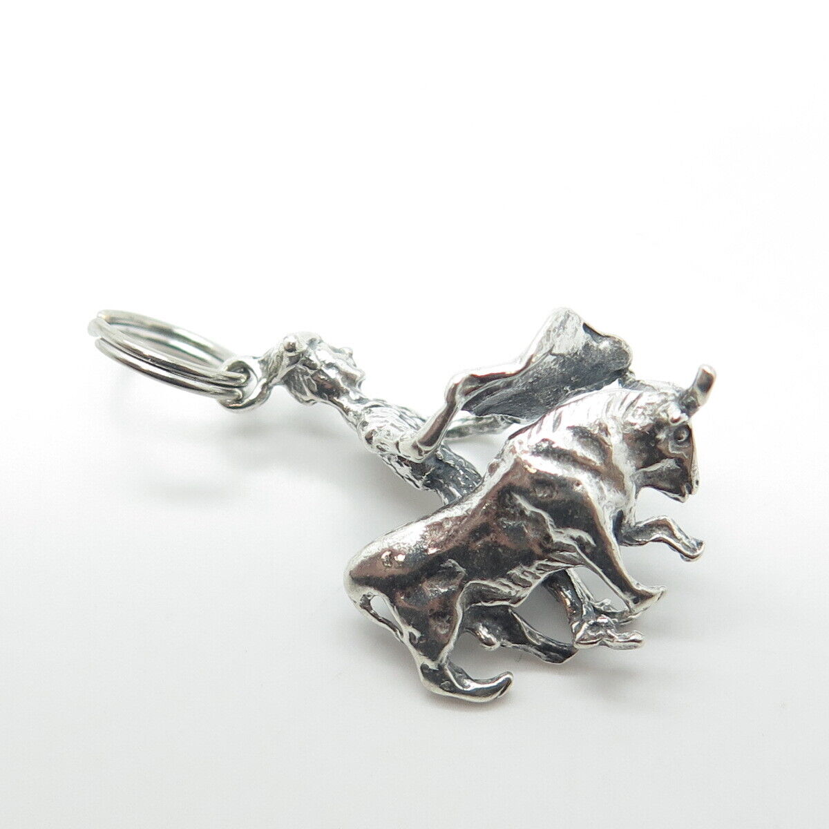 925 Sterling Silver Vintage Matador Bullfighting Oxidized Charm Pendant