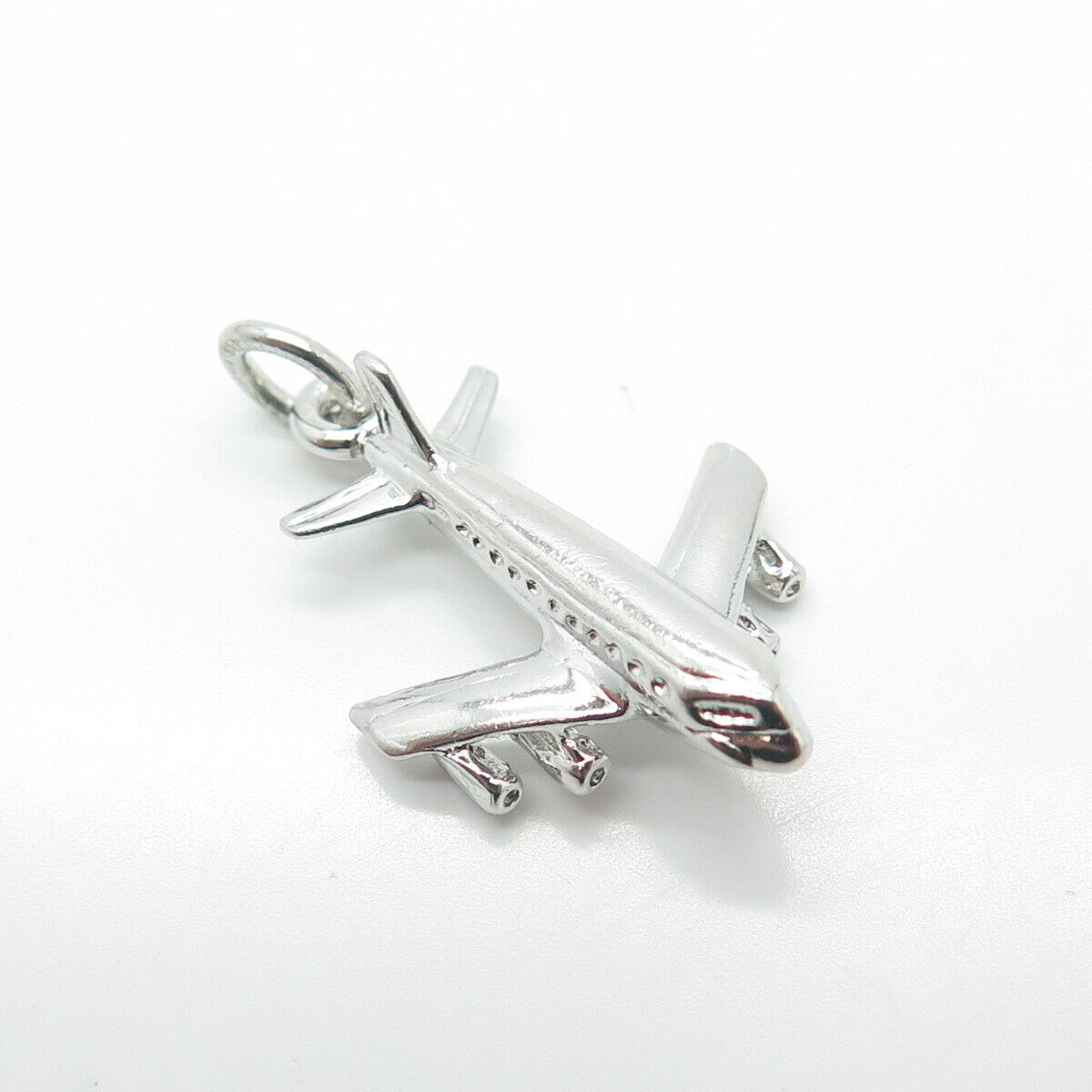 925 Sterling Silver Vintage Airplane / Aircraft Charm Pendant