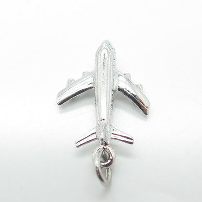 925 Sterling Silver Vintage Airplane / Aircraft Charm Pendant