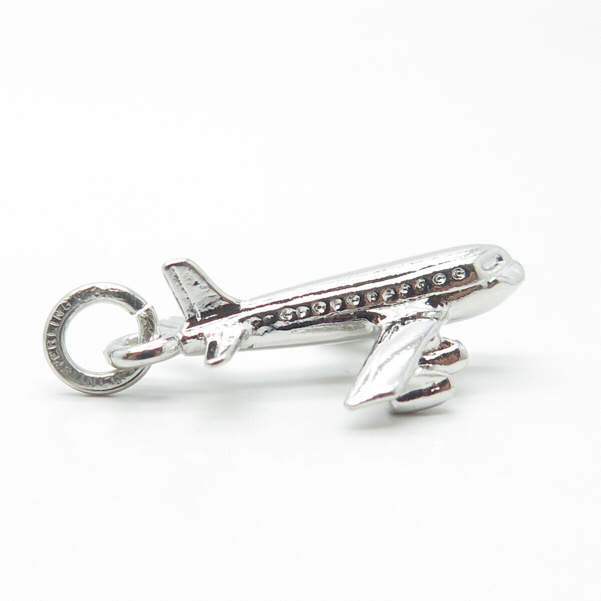 925 Sterling Silver Vintage Airplane / Aircraft Charm Pendant