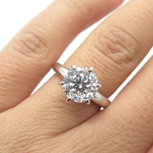 925 Sterling Silver Full Round-Cut White C Z Engagement Ring Size 6