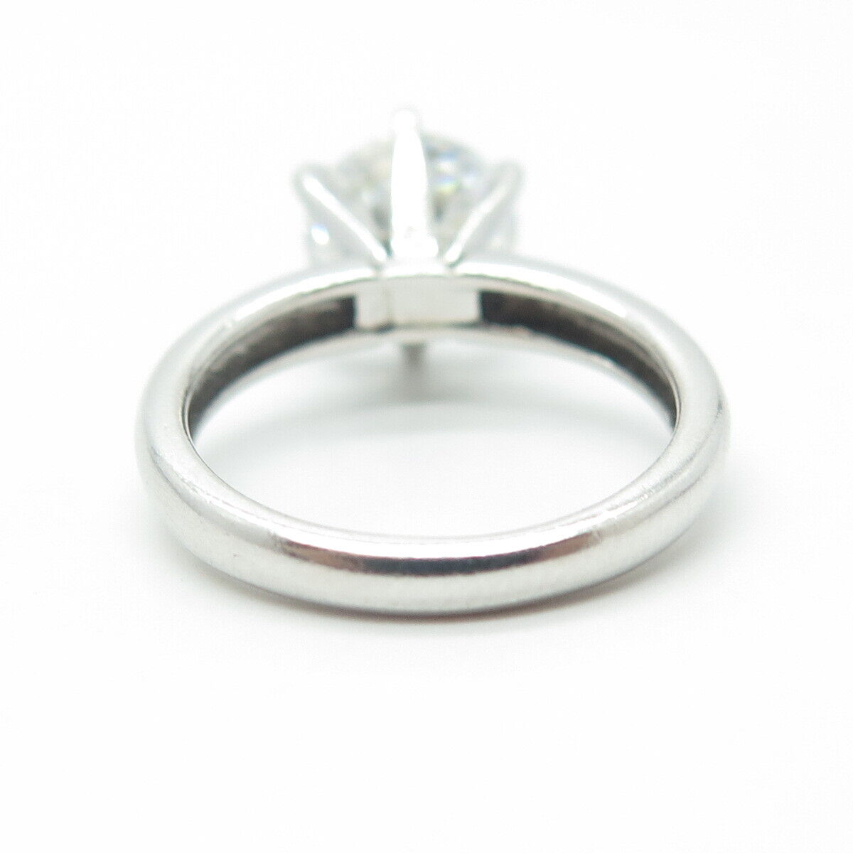 925 Sterling Silver Full Round-Cut White C Z Engagement Ring Size 6