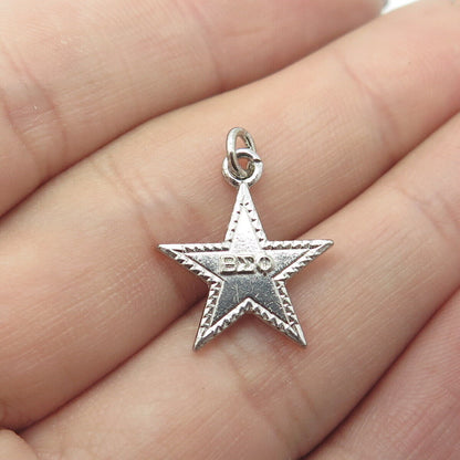 925 Sterling Silver Vintage 1961 Founder's Day Greek Letter Star Charm Pendant