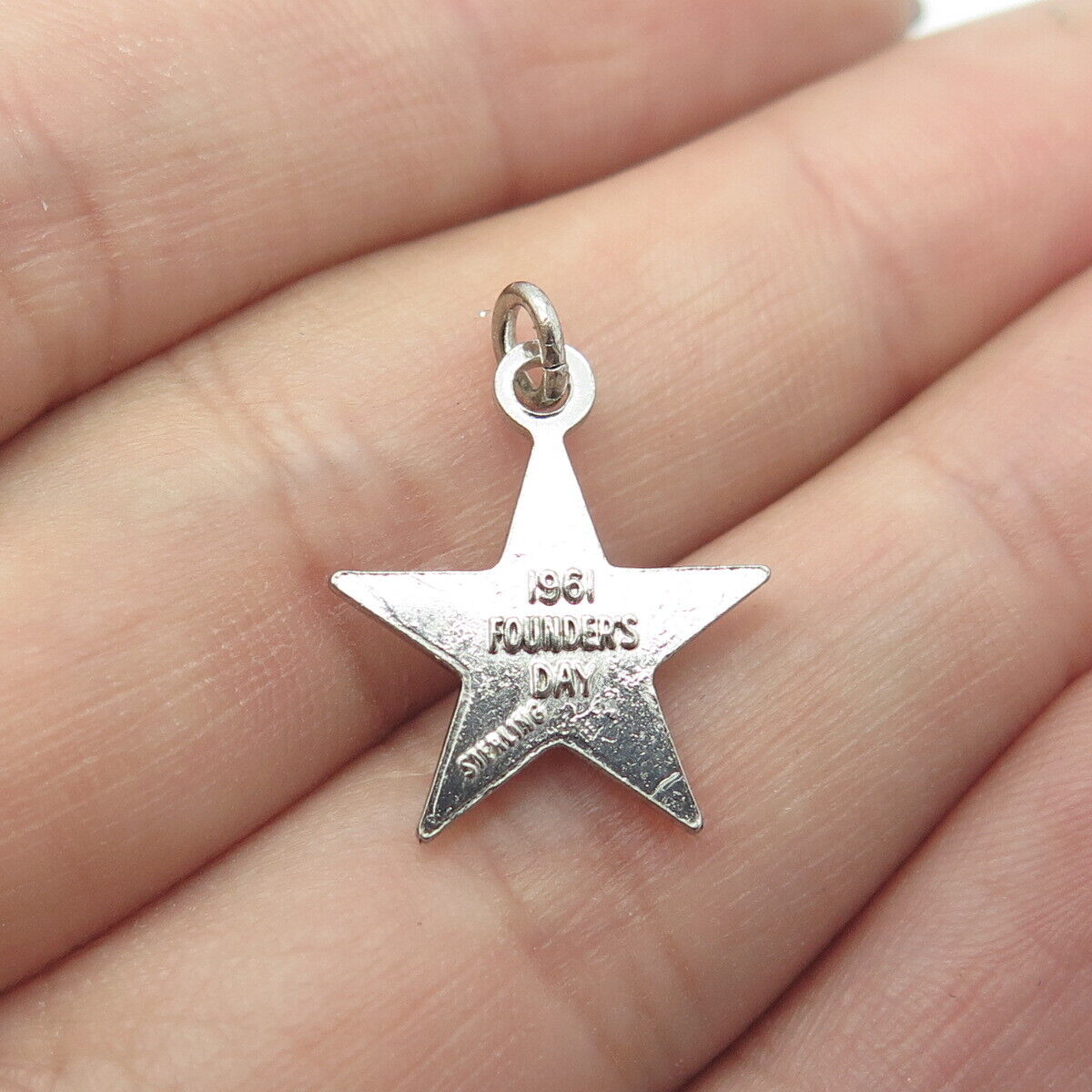 925 Sterling Silver Vintage 1961 Founder's Day Greek Letter Star Charm Pendant