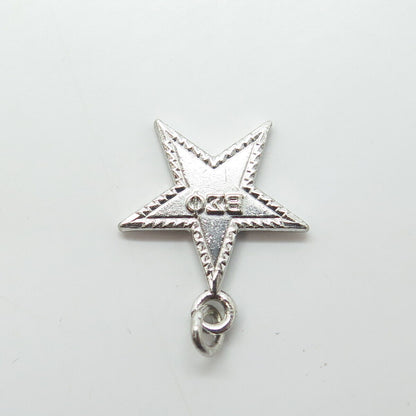 925 Sterling Silver Vintage 1961 Founder's Day Greek Letter Star Charm Pendant