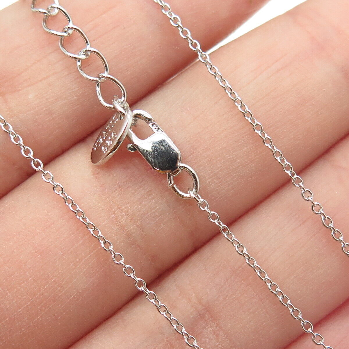 925 Sterling Silver C Z Letter "F" Initial Rolo Chain Necklace 16-18"