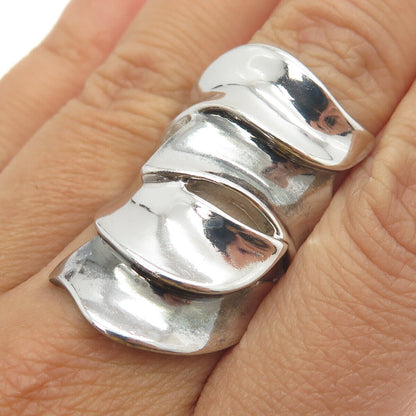 CHATEAU D'ARGENT 925 Sterling Silver Vintage Modernist Statement Ring Size 7.25