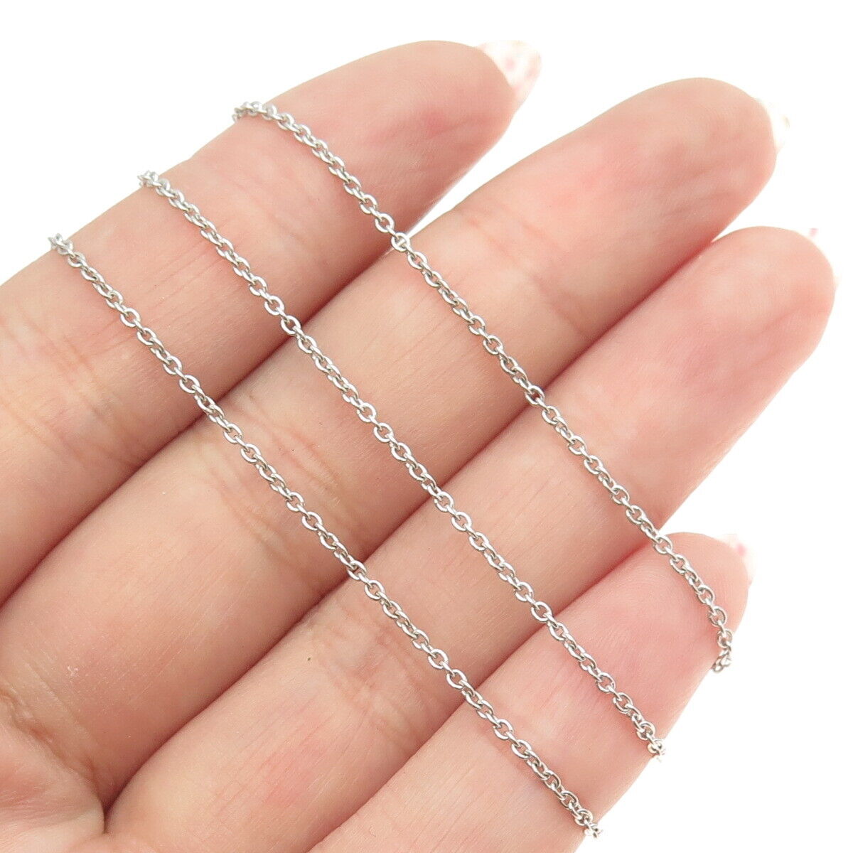 925 Sterling Silver Italy Cable Chain Necklace 16"