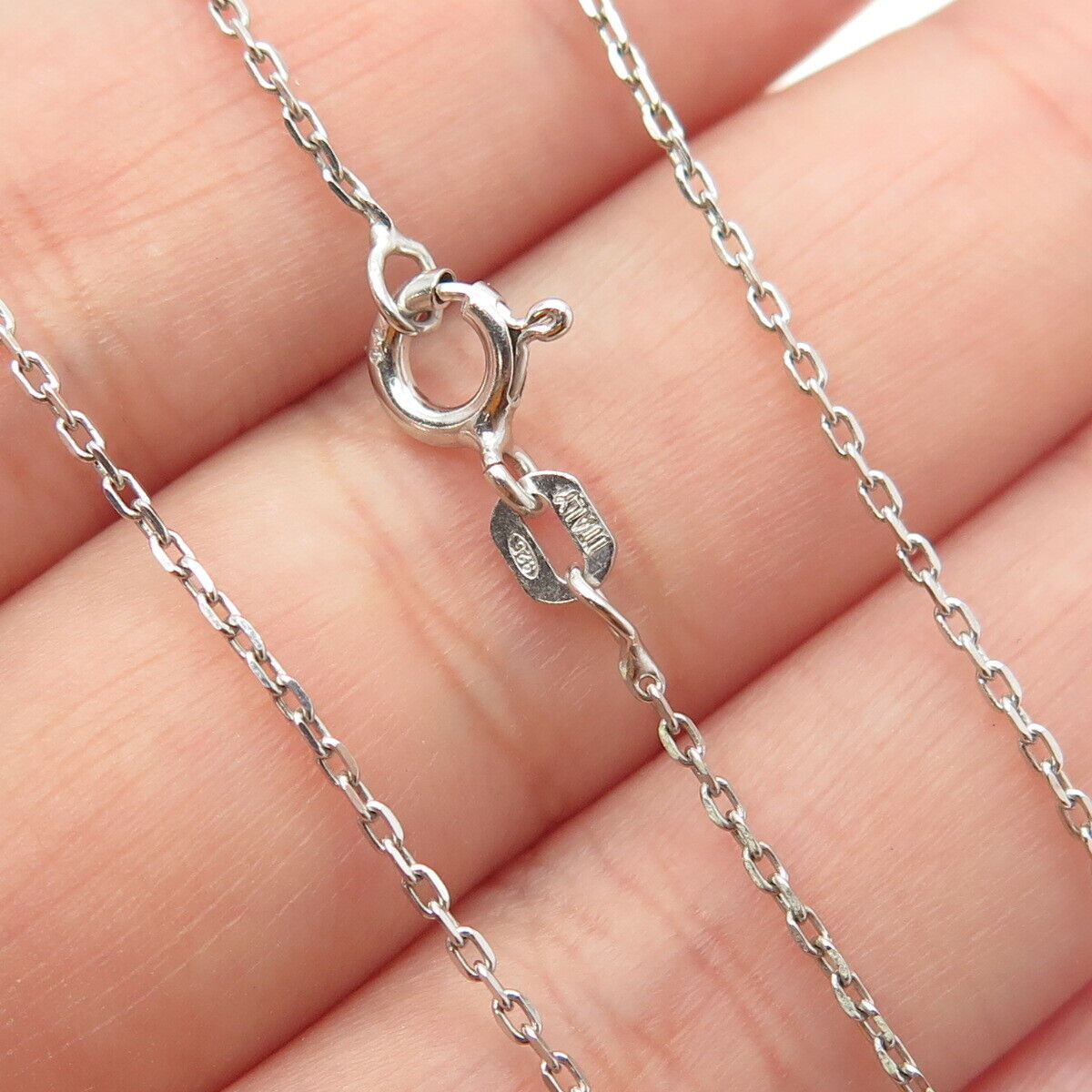 925 Sterling Silver Italy Cable Chain Necklace 18"