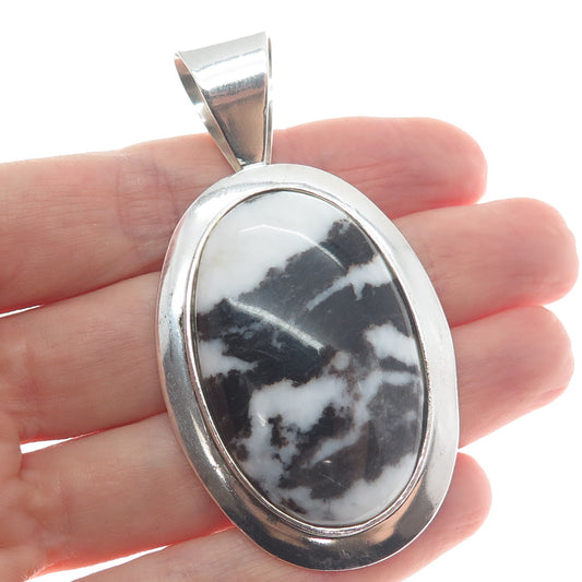 JAY KING DESERT ROSE 925 Sterling Silver Vintage Real Buffalo Turquoise Pendant