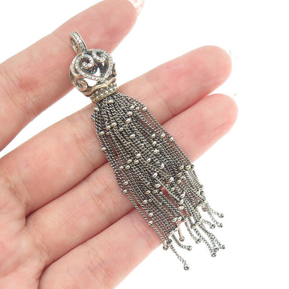 PANDORA 925 Sterling Silver C Z Tassel Pendant