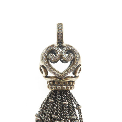 PANDORA 925 Sterling Silver C Z Tassel Pendant