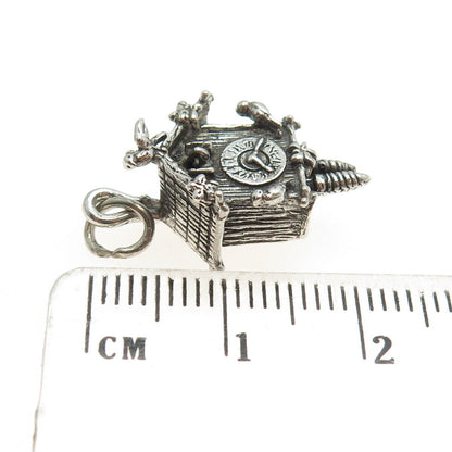 MAISELS INDIAN TRADING 925 Sterling Silver Vintage Cuckoo Clock Charm Pendant