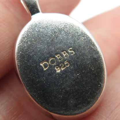 DOBBS OF BOSTON 925 Sterling Silver Vintage Real Doublet MOP Oval Pendant