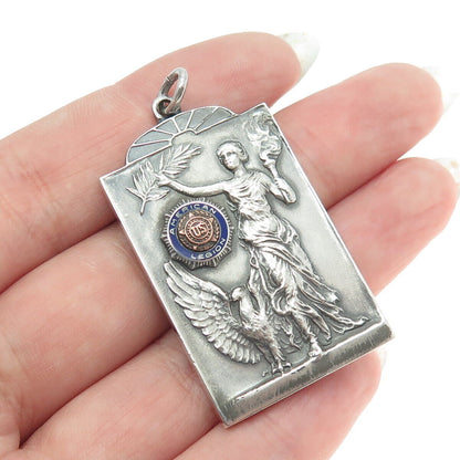 ROBBINS ATTLEBORO 925 Sterling Silver Antique 1935 American Legion Essay Pendant