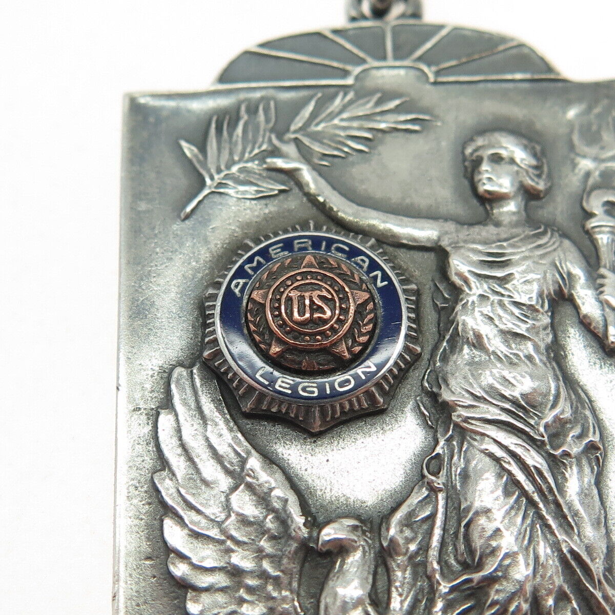 ROBBINS ATTLEBORO 925 Sterling Silver Antique 1935 American Legion Essay Pendant