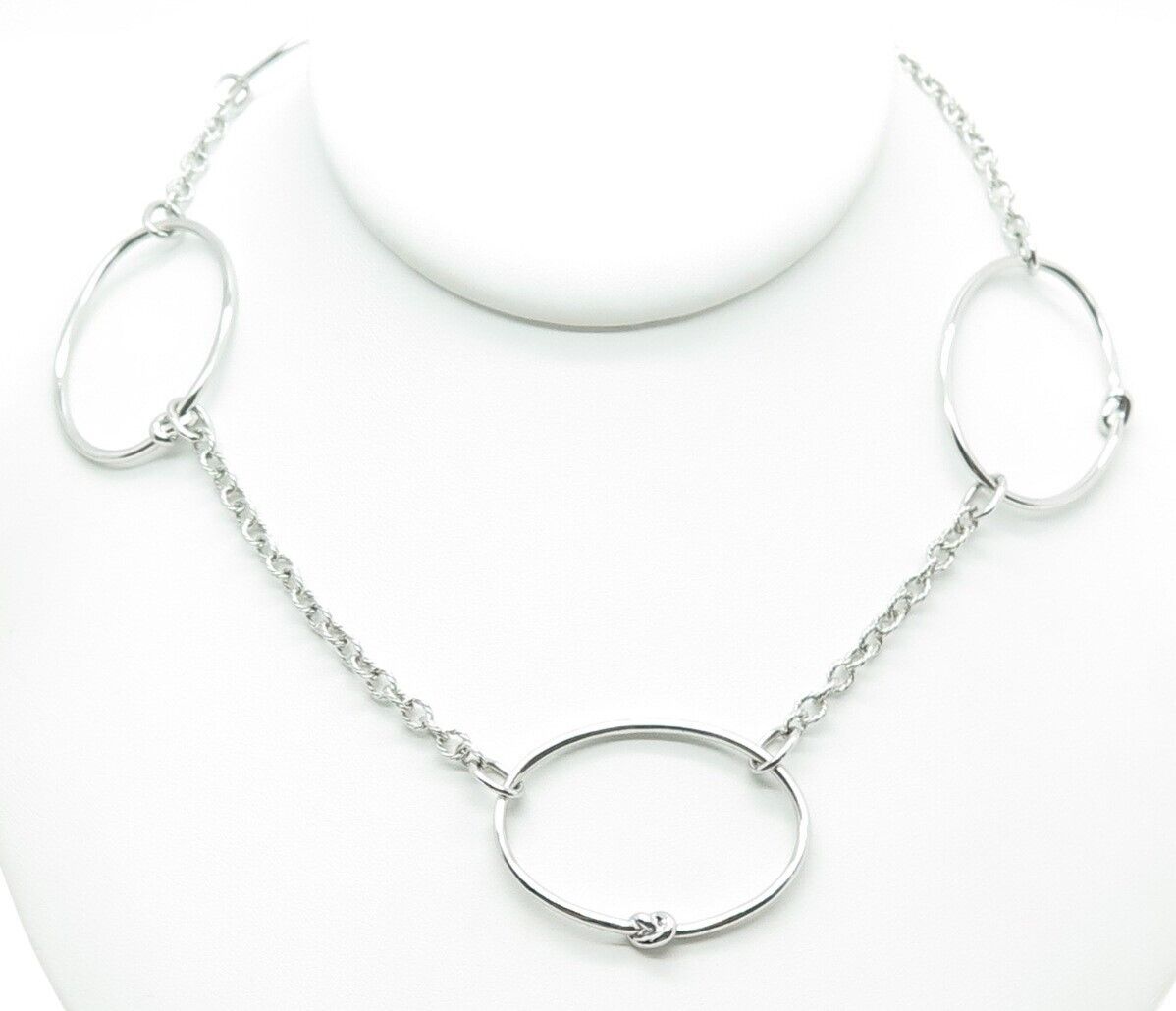 SAI 925 Sterling Silver Modernist Rolo Chain Necklace 26"