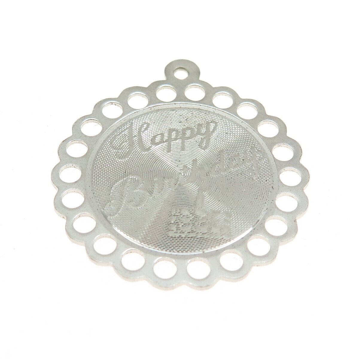 TOWN & COUNTRY 925 Sterling Silver Vintage "Happy Birthday" Charm Pendant