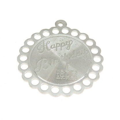 TOWN & COUNTRY 925 Sterling Silver Vintage "Happy Birthday" Charm Pendant