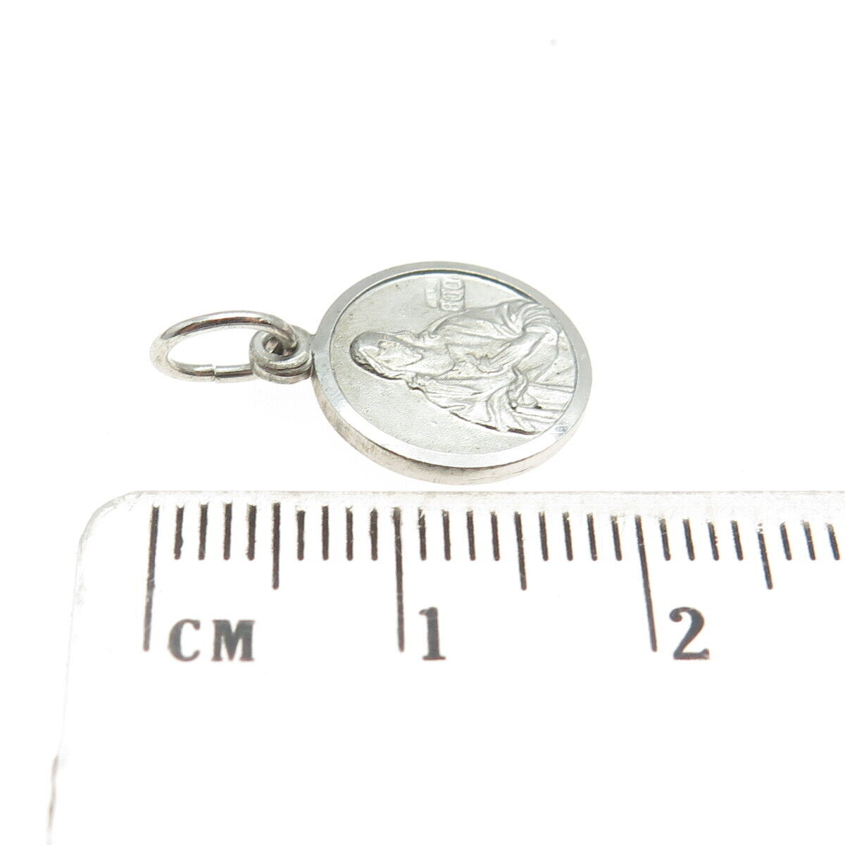 800 Silver Vintage Jesus St. Mary & Baby Religious Pendant