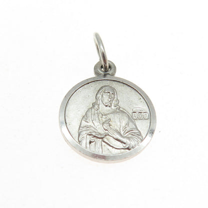 800 Silver Vintage Jesus St. Mary & Baby Religious Pendant