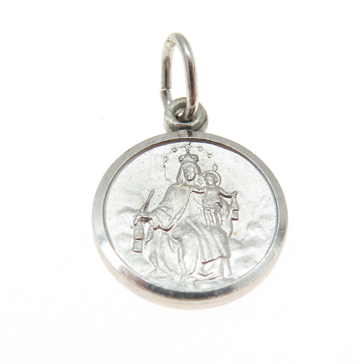 800 Silver Vintage Jesus St. Mary & Baby Religious Pendant