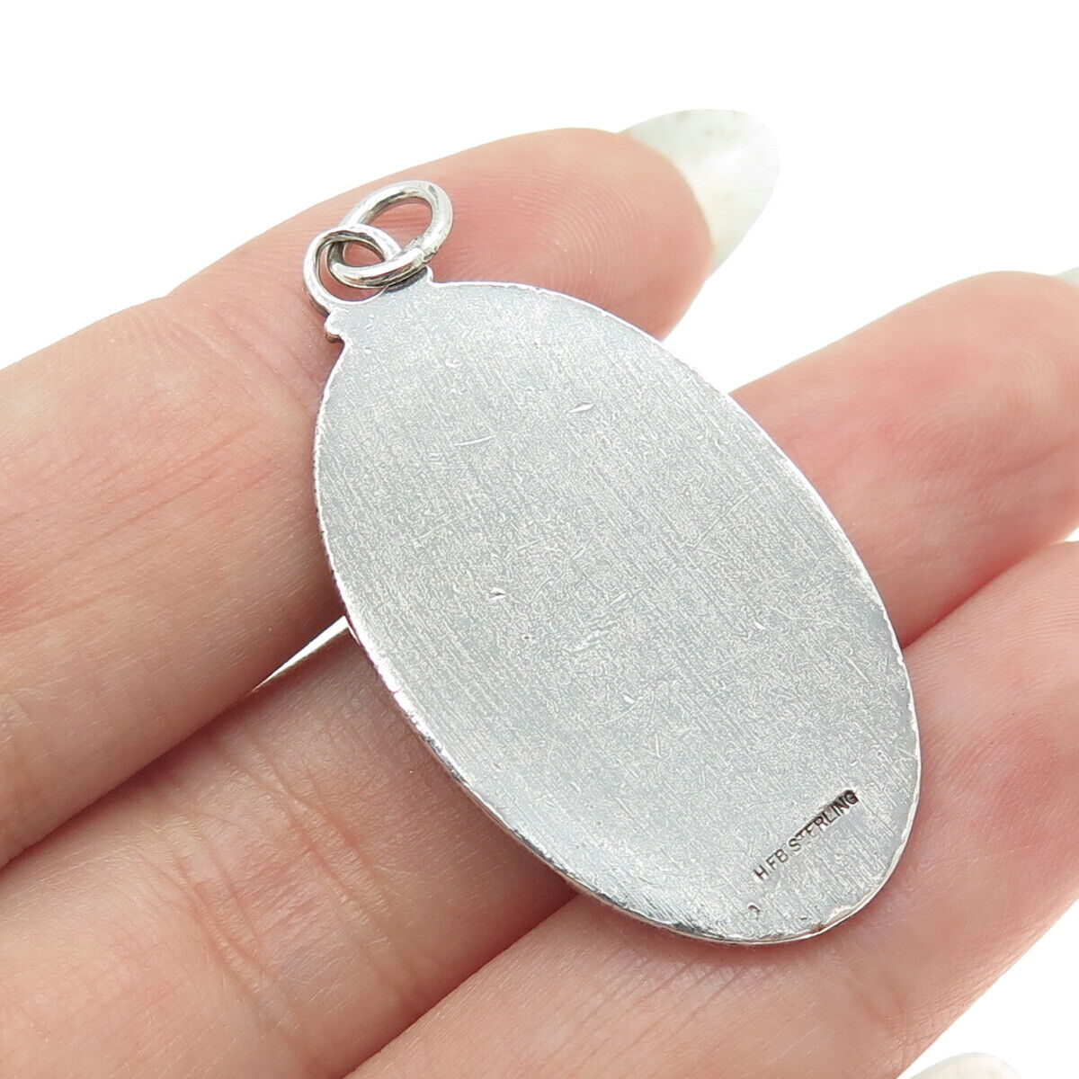 HENRY F BARROWS 925 Sterling Silver Antique St. Christopher Oxidized Pendant