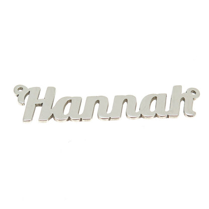 925 Sterling Silver Vintage "Hannah" Name Plate Centerpiece Pendant