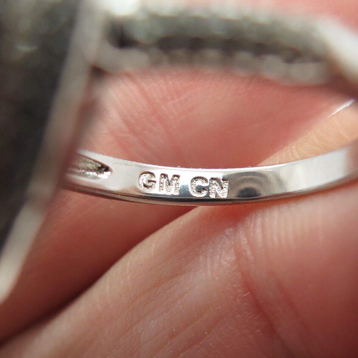 925 Sterling Silver Pear & Round-Cut Blue White C Z Ring Size 8.25