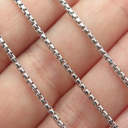 925 Sterling Silver Italy Round Box Chain Necklace 20"