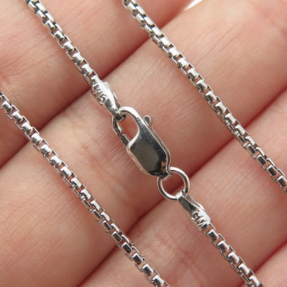 925 Sterling Silver Italy Round Box Chain Necklace 20"