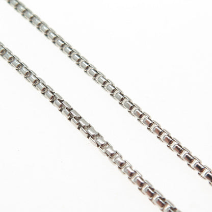 925 Sterling Silver Italy Round Box Chain Necklace 20"