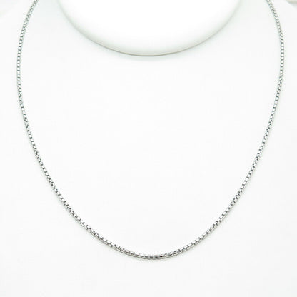 925 Sterling Silver Italy Round Box Chain Necklace 20"