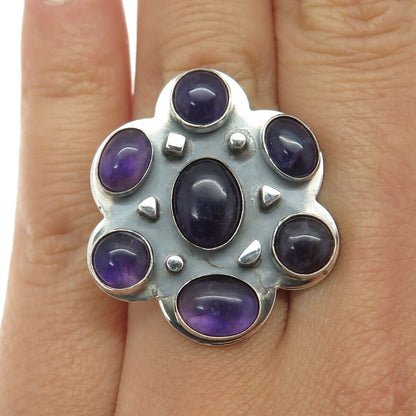 JAY KING DESERT ROSE 925 Sterling Silver Vintage Real Amethyst Ring Size 7.25