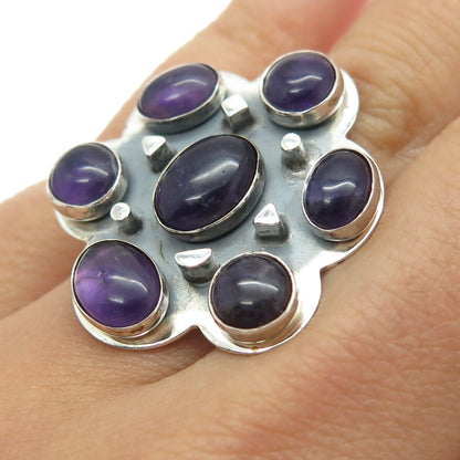 JAY KING DESERT ROSE 925 Sterling Silver Vintage Real Amethyst Ring Size 7.25