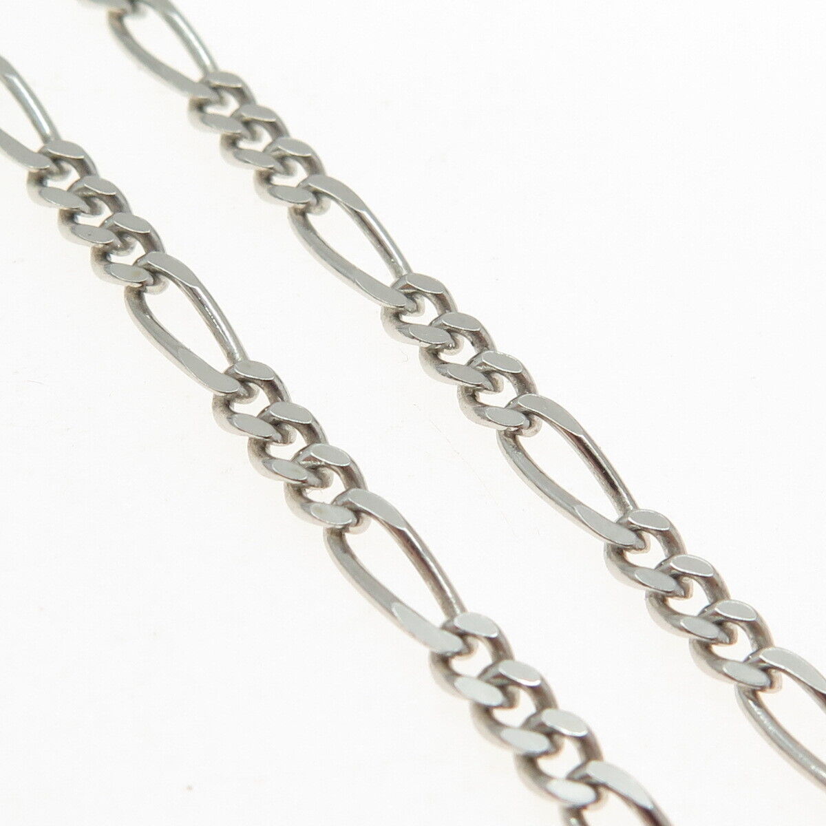 KARIZIA SPA KA-1772 925 Sterling Silver Italy Figaro Chain Necklace 18"