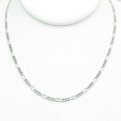 KARIZIA SPA KA-1772 925 Sterling Silver Italy Figaro Chain Necklace 18"