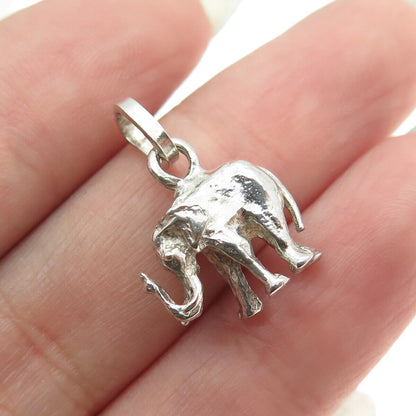 925 Sterling Silver Vintage Elephant For Good Luck 3D Pendant