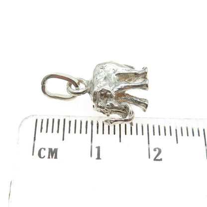 925 Sterling Silver Vintage Elephant For Good Luck 3D Pendant