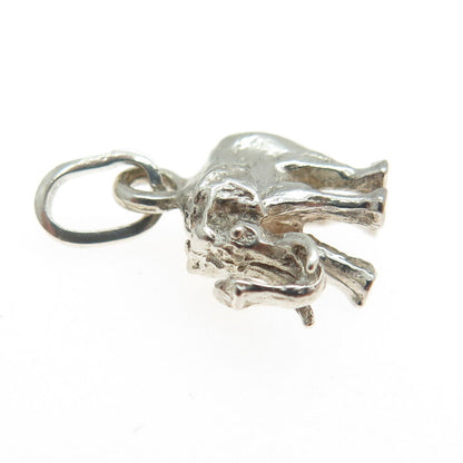 925 Sterling Silver Vintage Elephant For Good Luck 3D Pendant