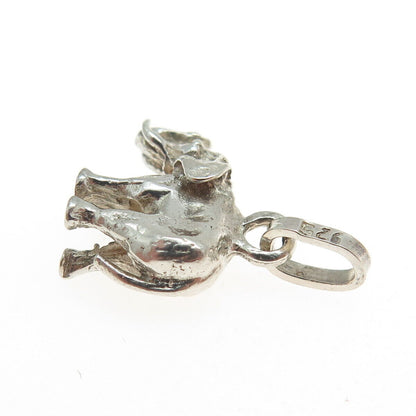 925 Sterling Silver Vintage Elephant For Good Luck 3D Pendant