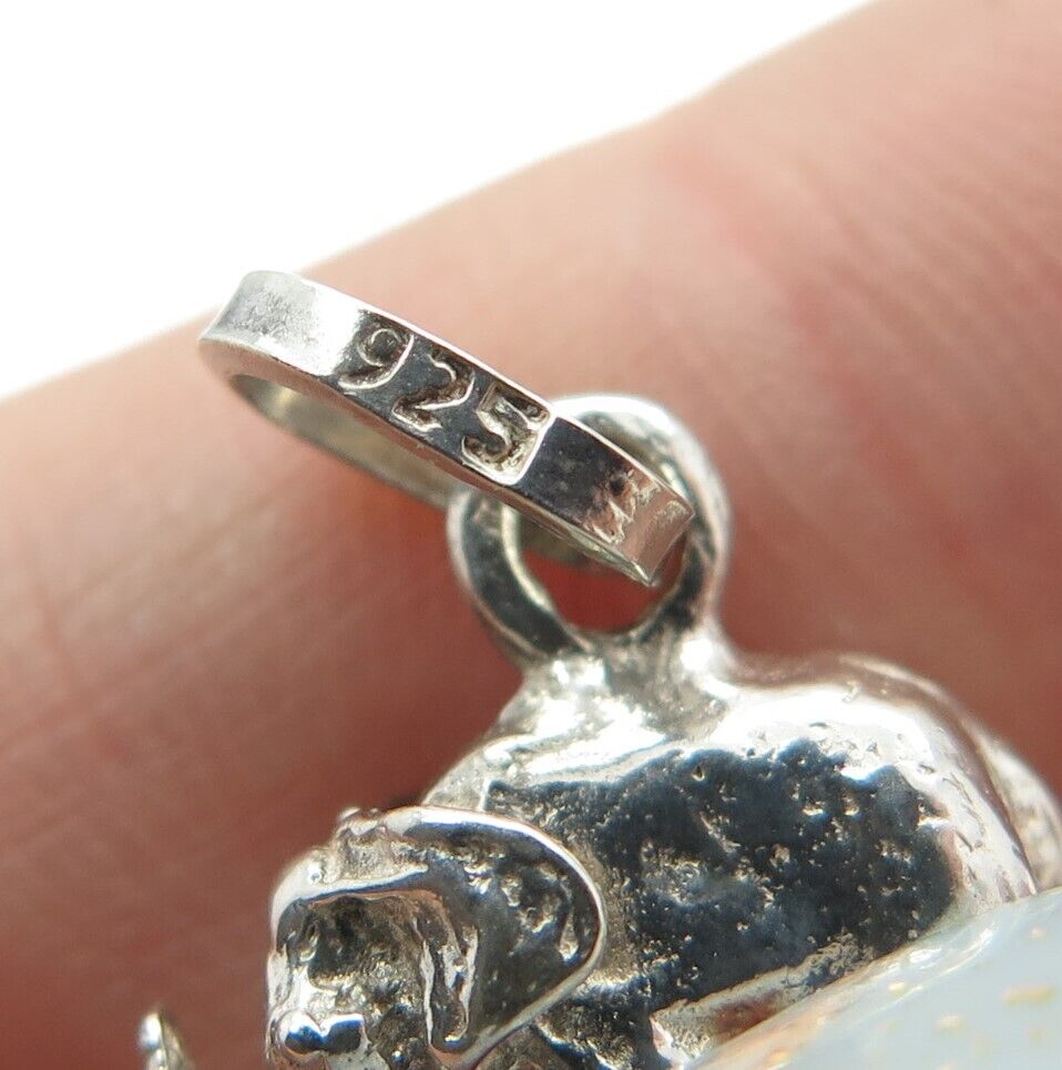 925 Sterling Silver Vintage Elephant For Good Luck 3D Pendant