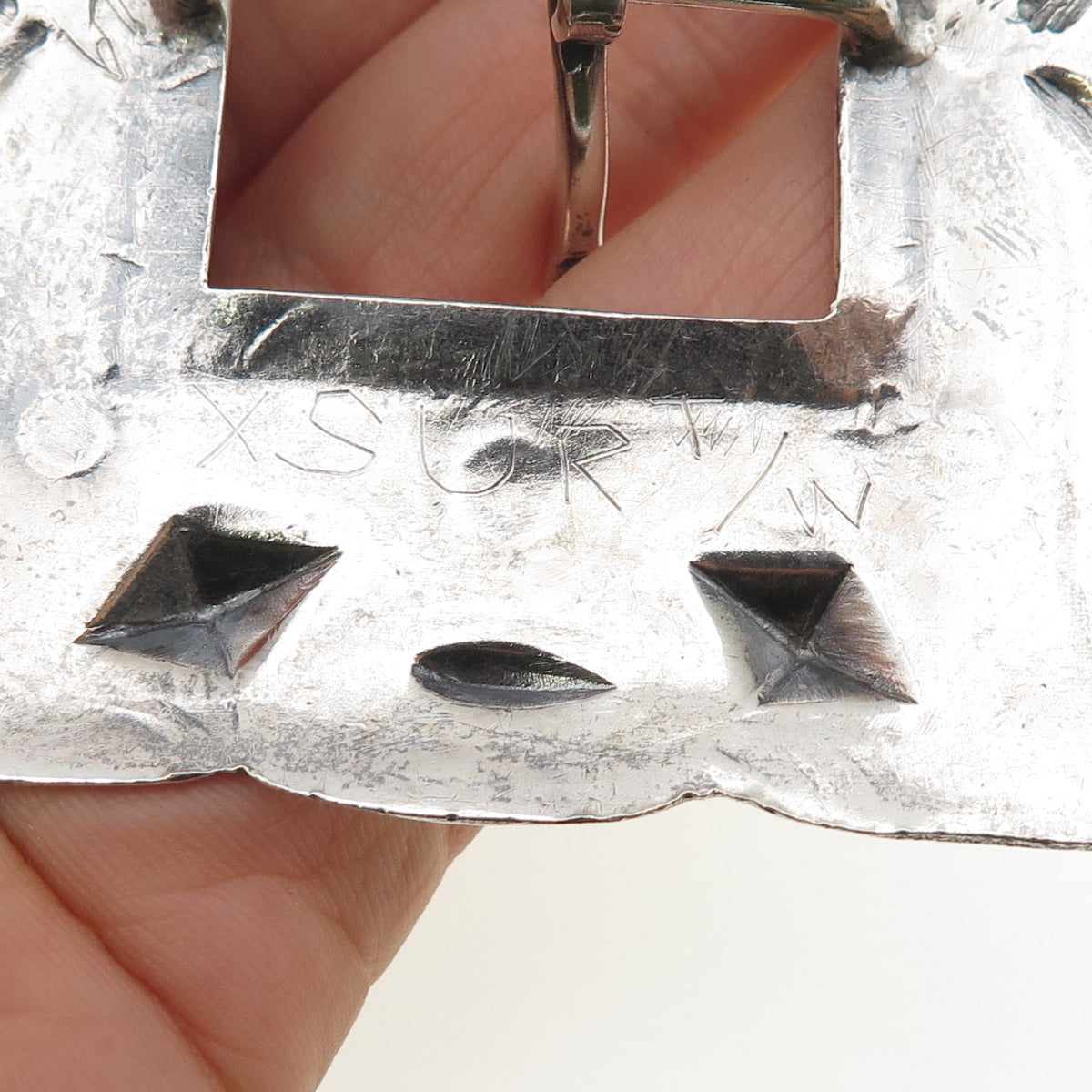 Terry Williams Navajo Old Pawn Sterling Silver Vintage Southwestern Belt Buckle