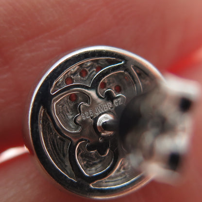 JANE SEYMOUR 925 Sterling Silver Round-Cut C Z Yin Yang Stud Earrings