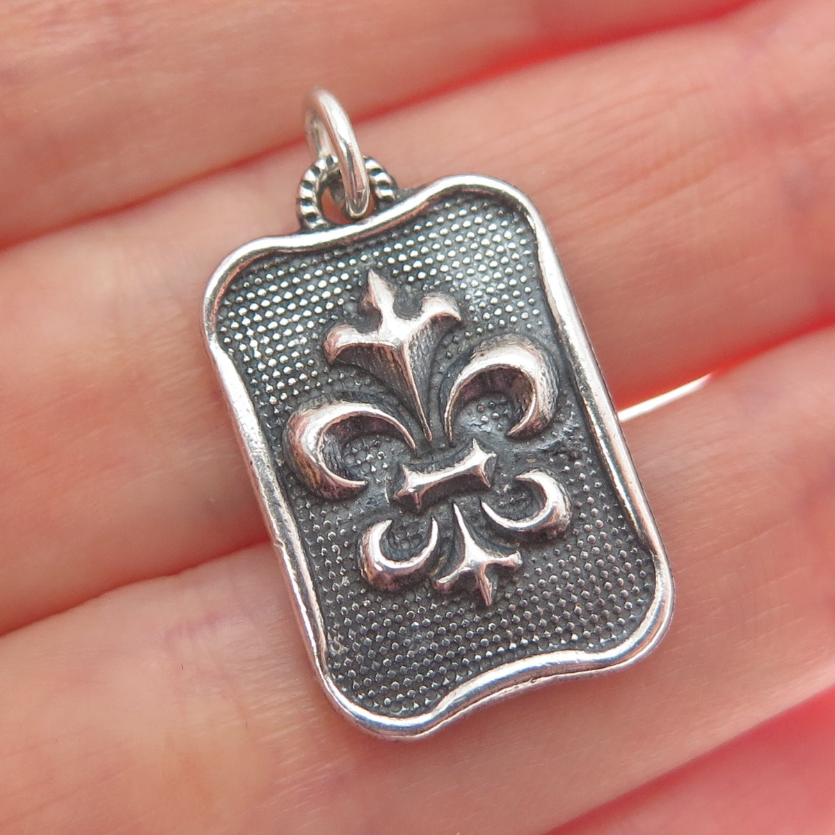 DV Dawn Vertrees Sterling Silver Vintage Fleur de Lis Faith Hope Love Pendant