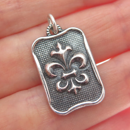 DV Dawn Vertrees Sterling Silver Vintage Fleur de Lis Faith Hope Love Pendant