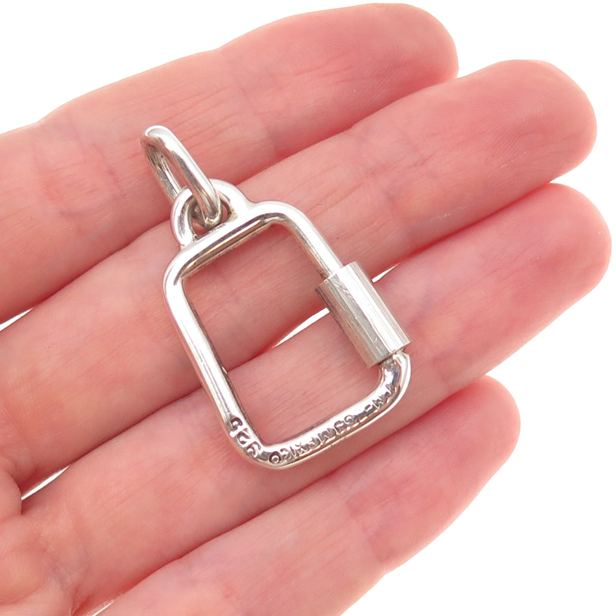 925 Sterling Silver Vintage Mexico Bracelet / Necklace Carabiner Lock Clasp
