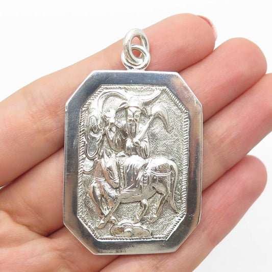 925 Sterling Silver Vintage Chinese Character Storyteller Pendant